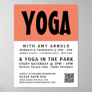 Modern djärv reklam av Yoga-klass Poster