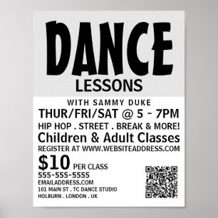 Modern djärv reklam, Dance Lesson Poster