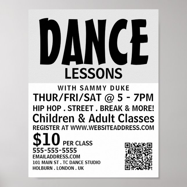 Modern djärv reklam, Dance Lesson Poster (Framsidan)