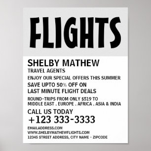 Modern djärv reklam för flygbolag poster