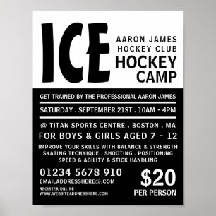 Modern djärv reklam för hockey Camp Poster