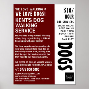 Modern djärv reklam från Dog Walker Service Poster