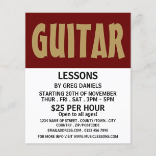 Modern djärv reklam, guitar Lessons Flygblad