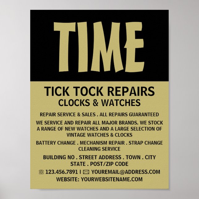 Modern djärv reklam, horolog poster (Framsidan)