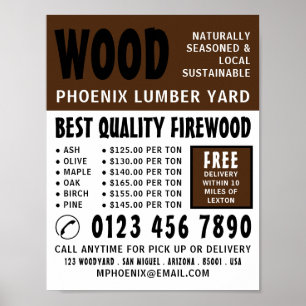Modern djärv reklam, lumber/timmer/Wood Yard Poster