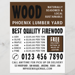 Modern djärv reklam, lumber/timmer/Wood Yard Reklamblad