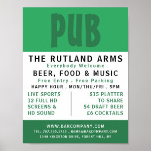 Modern djärv reklam, pub/Brewery Poster