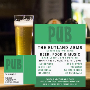 Modern djärv reklam, pub/Brewery Reklamblad
