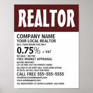 Modern djärv reklam, Realtor, Gods Agent Poster