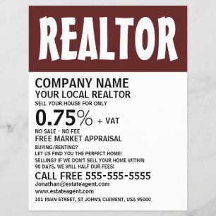 Modern djärv reklam, Realtor, Gods Agent Reklamblad