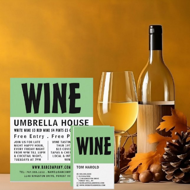 Modern djärv reklam, Vin Pub/Winery Advertising Flygblad (Skapare uppladdad)