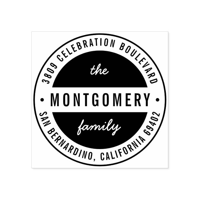 Modern djärv Returadress i Namn-rundan Stämpel (Tryck)