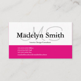 Modern djärv Rosa Initialer - Affärskort Visitkort