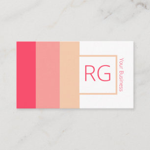 Modern djärv Rosa Tones Monogrammed Personlig Visitkort