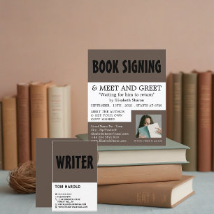 Modern djärv, skrivprogram, Bok-signeringsreklam Reklamblad