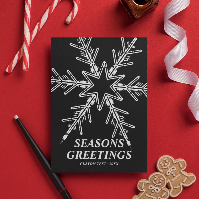 Modern djärv snöflammande Personlig jul Julkort (Modern Bold Snowflake Personalized Christmas Holiday Card
)