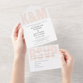 Modern djärv stil + monogram Bröllop  Rosa