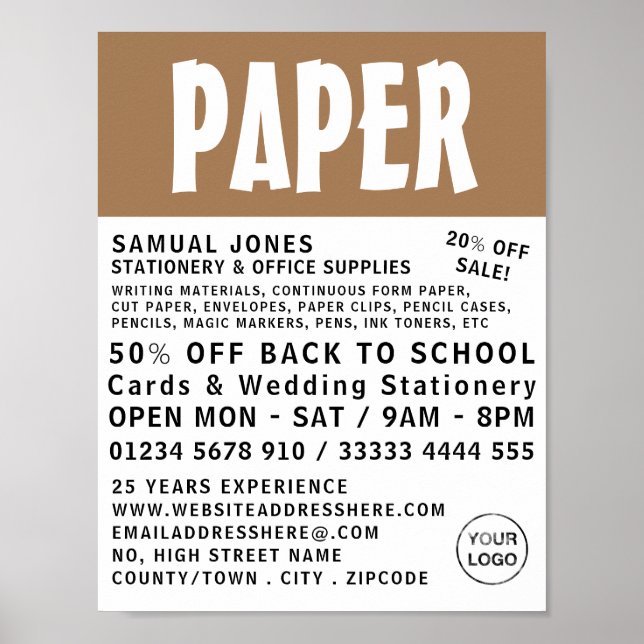 Modern djärv, stilig och modern Kontorsmateriel Poster (Framsidan)