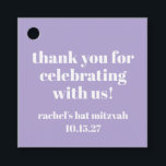 Modern djärv Tack för Bat mitzvah Anpassningsbar i Gåvor Etiketter<br><div class="desc">Favoritmärkord för personlig med fetstil Lavender Lila Modern Tack</div>