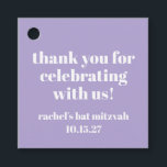 Modern djärv Tack för Bat mitzvah Anpassningsbar i Gåvor Etiketter<br><div class="desc">Favoritmärkord för personlig med fetstil Lavender Lila Modern Tack</div>