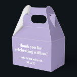 Modern djärv Tack för Bat mitzvah Anpassningsbar i Presentaskar<br><div class="desc">Personlig Fet Typografi Lavender Lila Modern Tack Favoritruta</div>