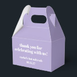 Modern djärv Tack för Bat mitzvah Anpassningsbar i Presentaskar<br><div class="desc">Personlig Fet Typografi Lavender Lila Modern Tack Favoritruta</div>