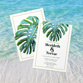 Modern djärv text i det tropiska klotet Monstera L Inbjudningar