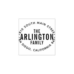 Modern djärv typografianpassningsbarreturadress stämpel