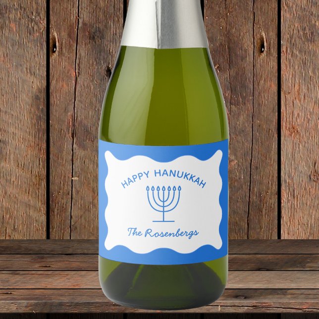 Modern djärv Vågigt Gräns Personlig Blue Hanukkah (Skapare uppladdad)