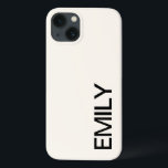Modern djärv vit Personlig iPhone 13 Fodral<br><div class="desc">Modern fet svart och vit Personlig iPhone 13 Fodral. Anpassningsbar iphone case med namn.</div>