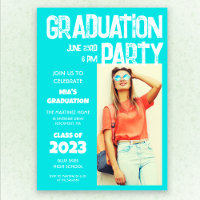 Modern djet Aqua Blue White Photo 2023 Studenten
