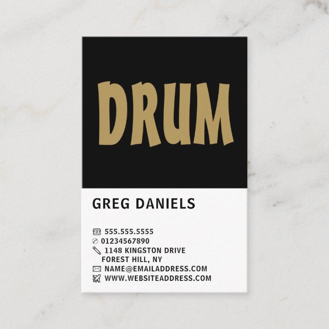 Modern djet, Drummer, Professionell Musician Visitkort (Framsida)