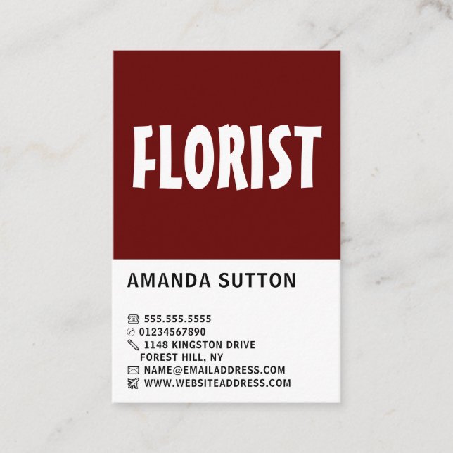 Modern djet, Floristry Visitkort (Framsida)