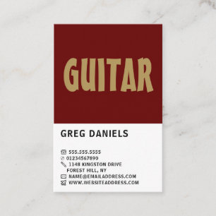 Modern djet, Guitarist, Professionell Musician Visitkort