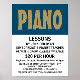 Modern djet, Tangentbord, Piano Lessons Poster