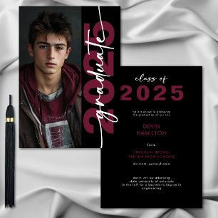 Modern djo Typography Grad Announcement Inbjudningar