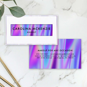 Modern djold holografisk Makeup Artist Rainbow Visitkort