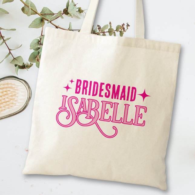 Modern djold Retro Bröllop Bridesmaid Gift Tygkasse (Skapare uppladdad)