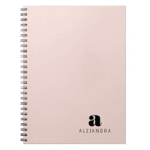 Modern djold Rosa Monogram Namn Photo Anteckningsbok