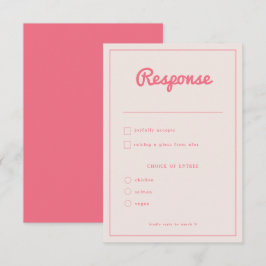 Modern djold Shock rosa Fuchsia Retro Vibes Bröllo OSA Kort