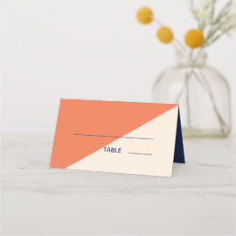 Modern djold typografi Bröllop Apricot Cream Navy Placeringskort