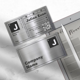 Modern djold Typografi Monogram Shiny Metall Visitkort