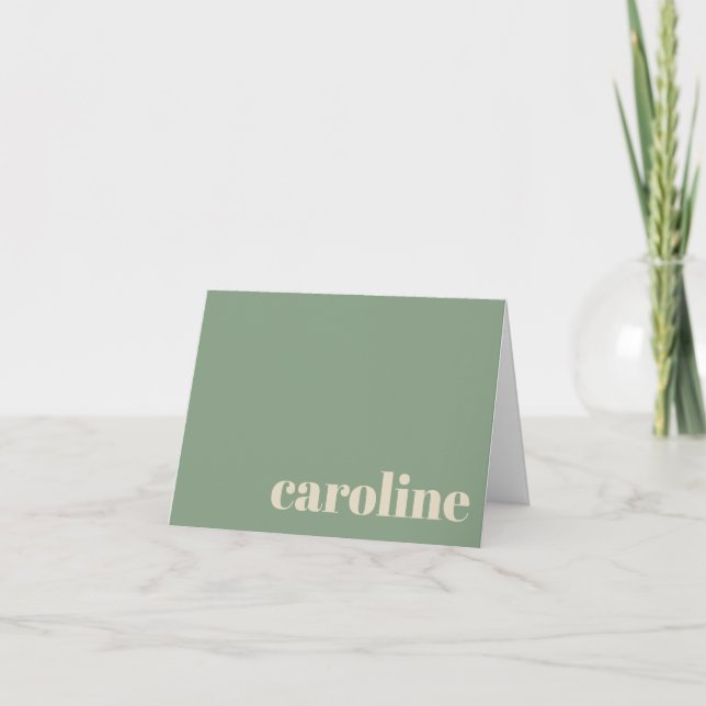 Modern djold typografi, monogrammed Namn | Sälj Anteckningskort (Framsida)
