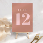 Modern djold Typografi Terracotta Rosa Bat mitzvah Bordsnummer<br><div class="desc">Modern djärv typografi Terracotta och Rosa Bat mitzvah Bordsnummer</div>