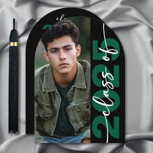 Modern djold Typography Arch Grad Announcement Inbjudningar