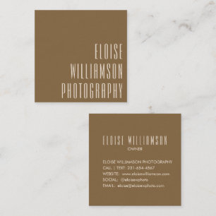 Modern djold Typography Earthy Bronze Brown Fyrkantigt Visitkort