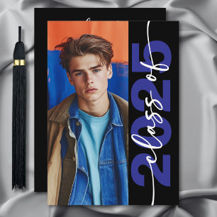 Modern djold Typography Grad Announcement Inbjudningar