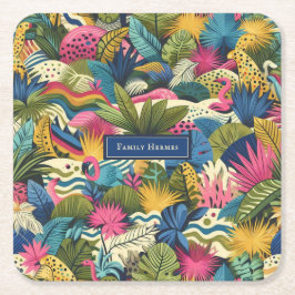 Modern djungel Morris-konst Underlägg Papper Kvadrat