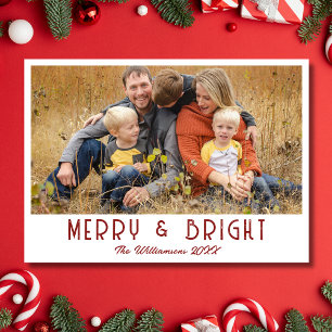 Modern djup brinnande foto för familjen Merry & Br Julkort