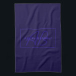 Modern djup Lila Färg | Coola Namn och Monogram Kökshandduk<br><div class="desc">Modern monogrammad namn eller varumärke.</div>